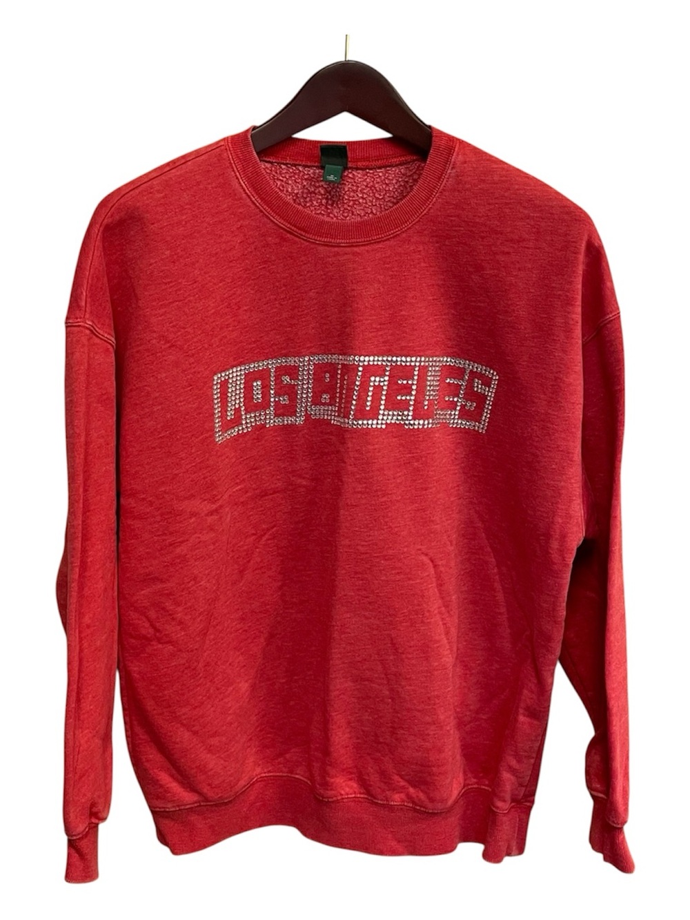 💖5 for $25💖 Los Angeles Rhinestone Crewneck Sweatshirt Medium Red Vintage Wash